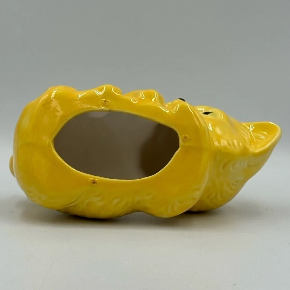 Vintage Yellow Ceramic Kitten Figurine